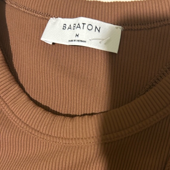 Aritzia Babaton Sculpt Ribbed Racerback Mini Dress in Brown, Size M - Picture 2 of 12